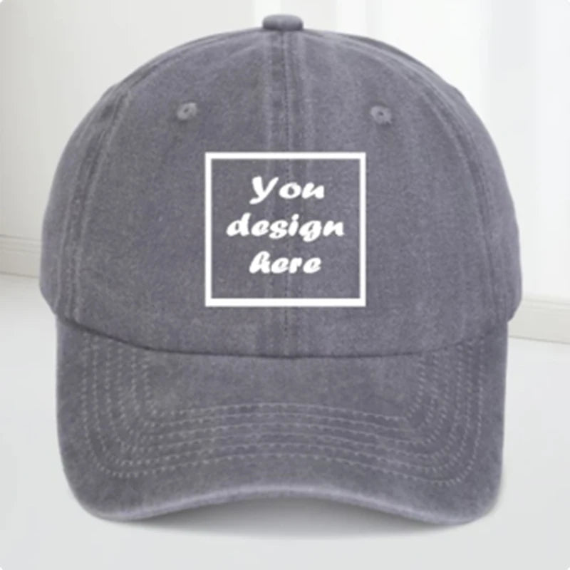 Custom-washed vintage baseball caps made of washable cotton material, breathable. Customized logo for events