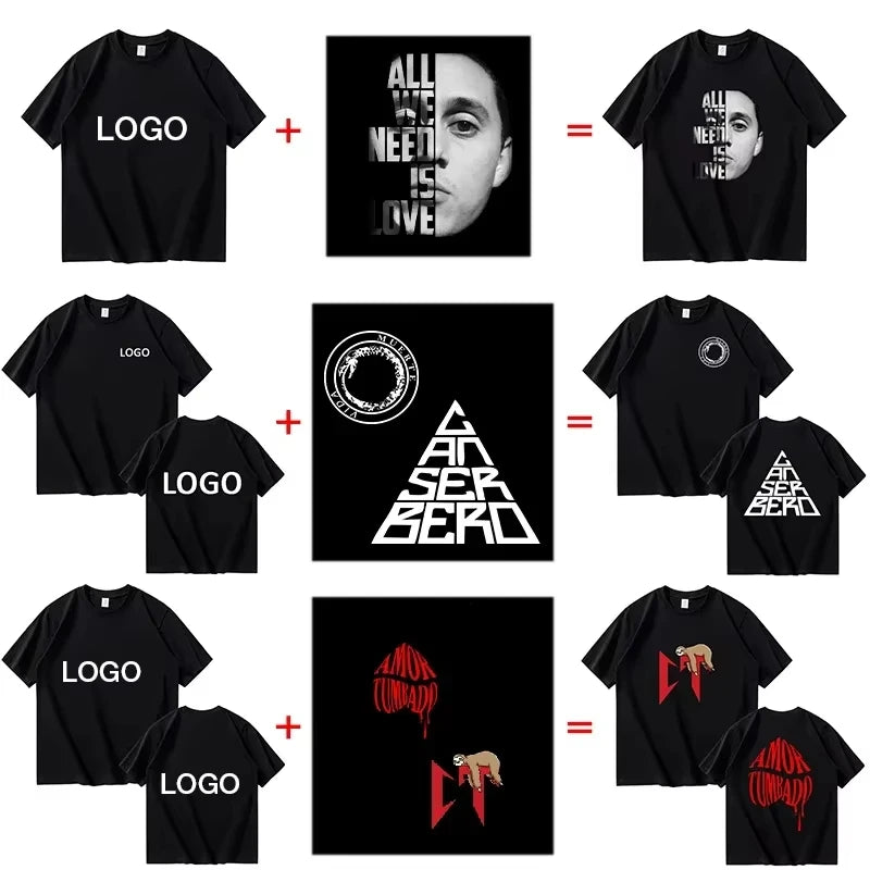 Custom Printed  T-shirts for Men and Women, Loose Casual Clothing, Fashion Custom Size Label Short-sleeved T-shirt