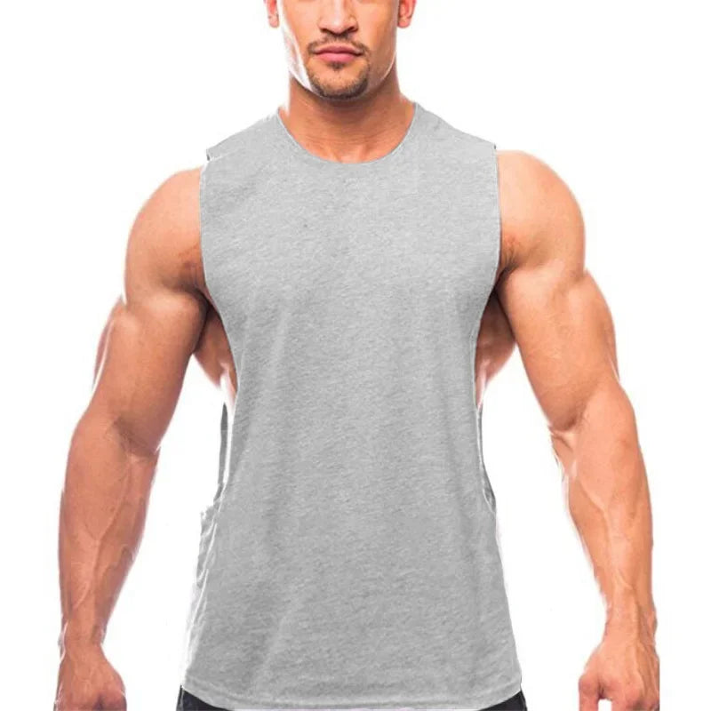 Anime Cartoon Tank Tops Mens Bodybuilding Sleeveless Singlet Gym vest Fitness Undershirt Summer cotton Solid shirts men
