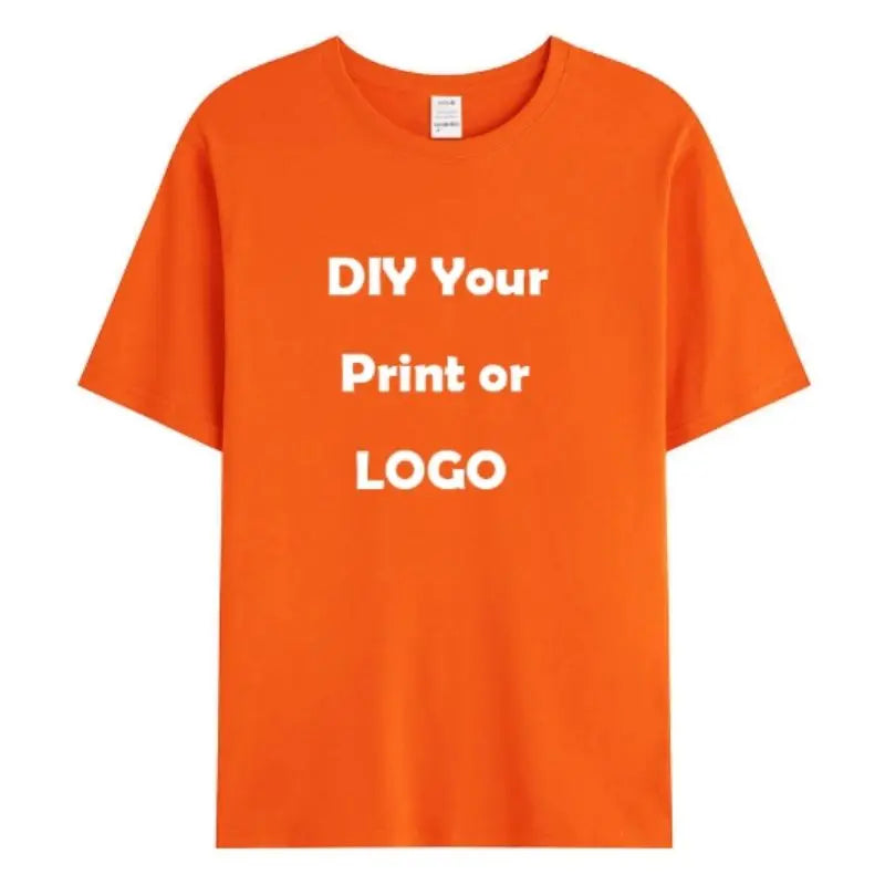 Men's and women's customized T-shirts, 100% pure cotton custom printed shirts, short sleeves, your logo photo, brand text,