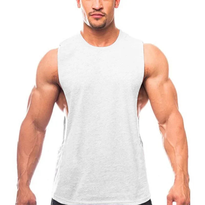 Anime Cartoon Tank Tops Mens Bodybuilding Sleeveless Singlet Gym vest Fitness Undershirt Summer cotton Solid shirts men