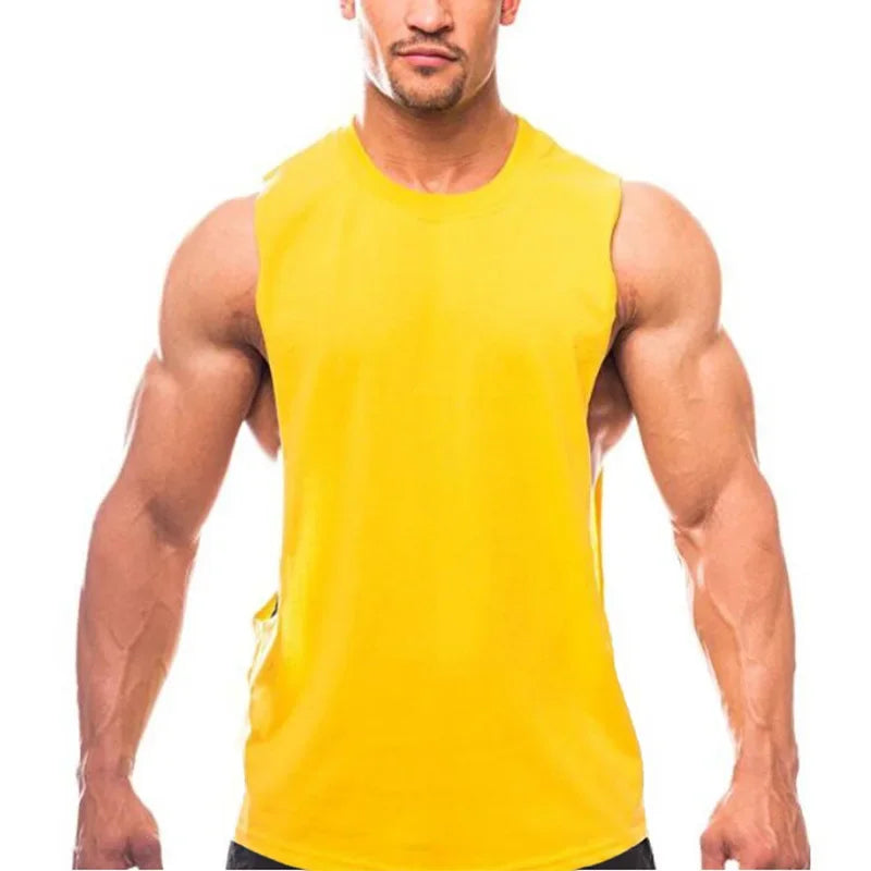 Anime Cartoon Tank Tops Mens Bodybuilding Sleeveless Singlet Gym vest Fitness Undershirt Summer cotton Solid shirts men