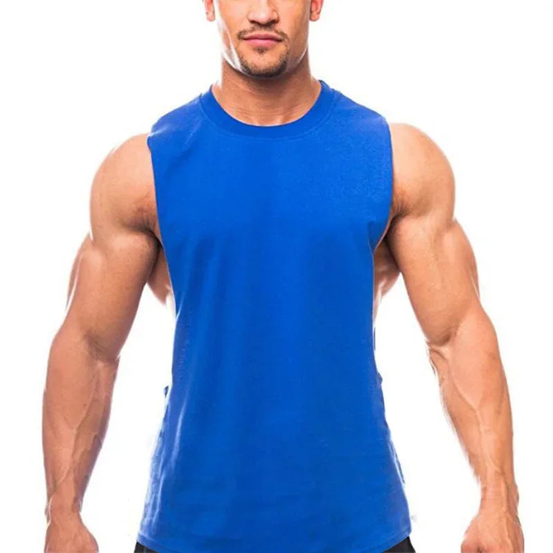 Anime Cartoon Tank Tops Mens Bodybuilding Sleeveless Singlet Gym vest Fitness Undershirt Summer cotton Solid shirts men