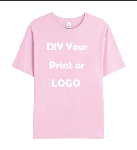 Men's and women's customized T-shirts, 100% pure cotton custom printed shirts, short sleeves, your logo photo, brand text,