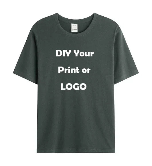 Men's and women's customized T-shirts, 100% pure cotton custom printed shirts, short sleeves, your logo photo, brand text,
