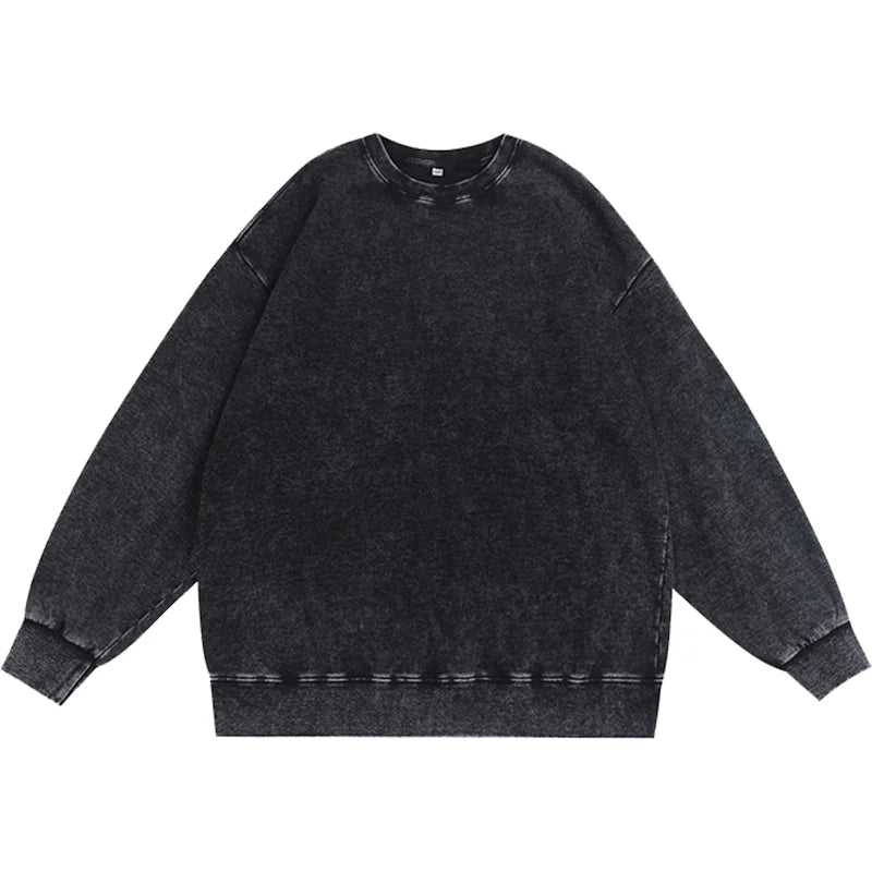 Fashion Washed Sweatshirt Custom Logo Casual Tie-dye Pullover Print Embroidery Company Team Design European And American Size