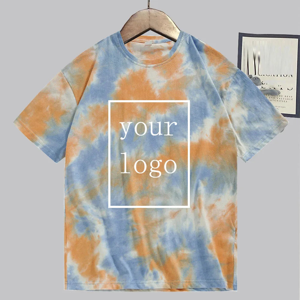 Custom T Shirt Diy Logo Image Print Customized Sportswear Casual Men Women Short Sleeve Tie Dye T-Shirts Tops